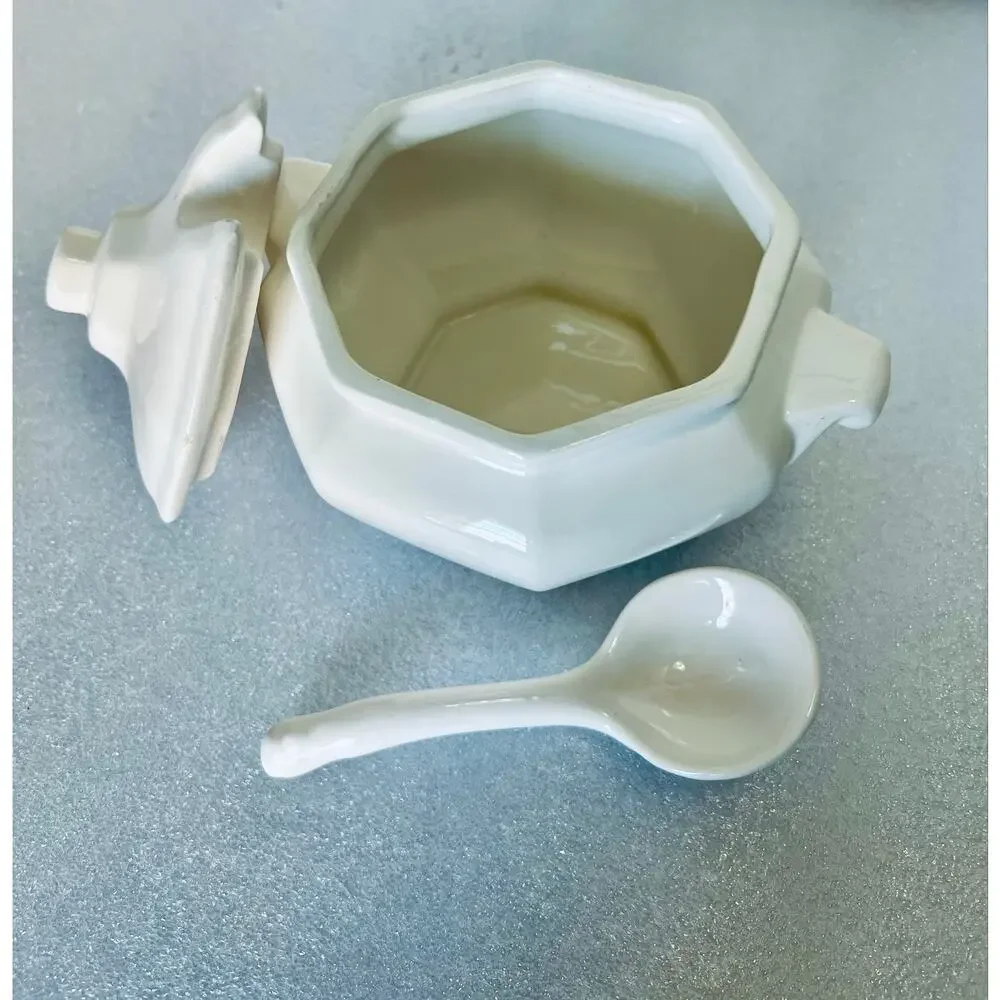 Soup Terrain.  White with matching Lid and Ladle.